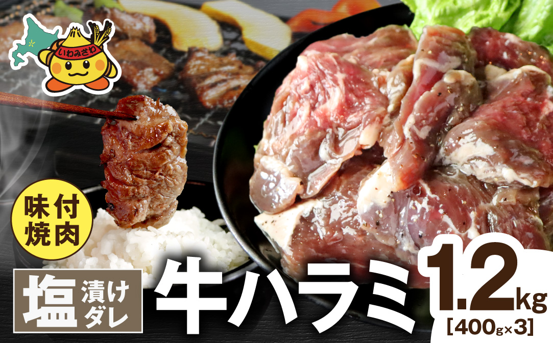 牛ハラミ 塩漬けダレ 1.2kg (400g×3pc)