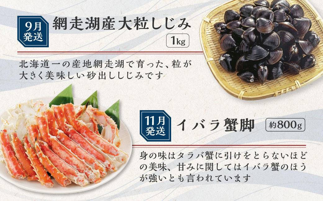 【定期便】オホーツク海鮮グルメ定期便 6回 ※着日指定不可 ※離島への配送不可  ABAO068