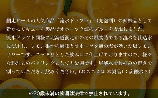 オホーツク流氷塩レモンサワーの素 12本入り（網走市内加工・製造） ABH007