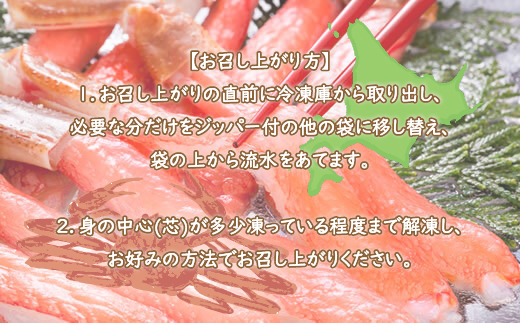 ズワイガニ ポーション むき爪 カニむき身セット 2kg お刺身OK（北海道・ロシア・アメリカ産） ABE003