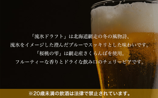 流氷ドラフト・桜桃の雫【6本】セット（網走市内加工・製造） ABH016