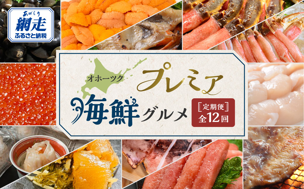【定期便】オホーツクプレミア海鮮グルメ 全12回 ABAO2205
