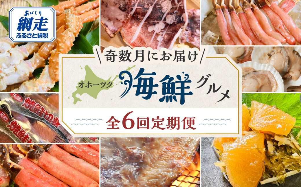 【発送月固定定期便】オホーツク海鮮グルメ定期便 奇数月にお届け全6回 ABAO127