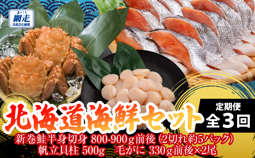 定期便 全3回 北海道海鮮セット ABB197