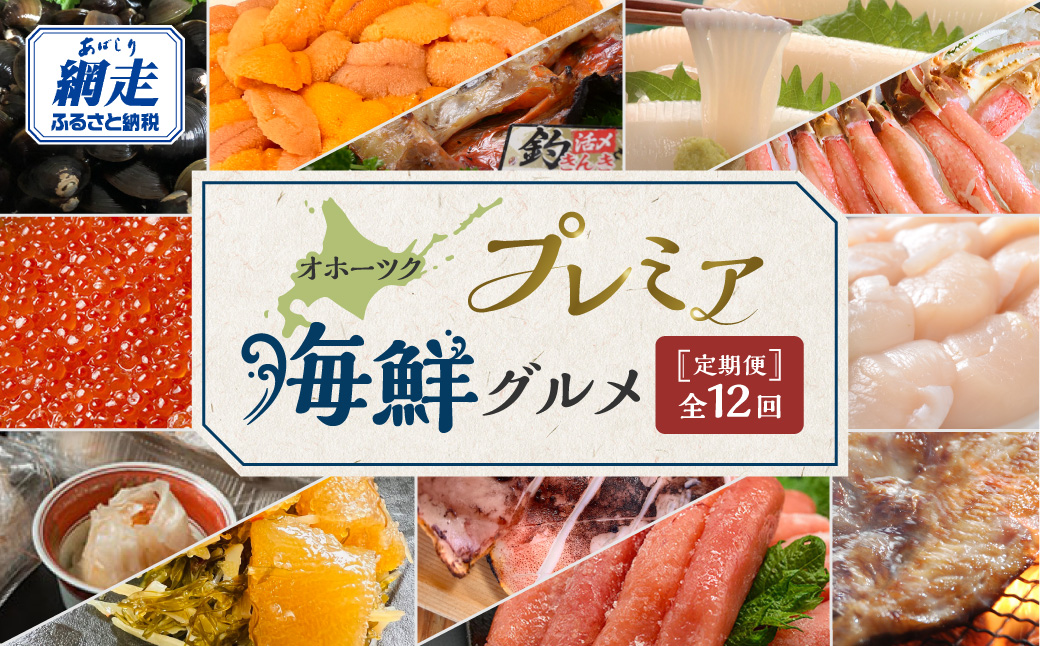 【定期便】オホーツクプレミア海鮮グルメ 全12回 ABAO2205