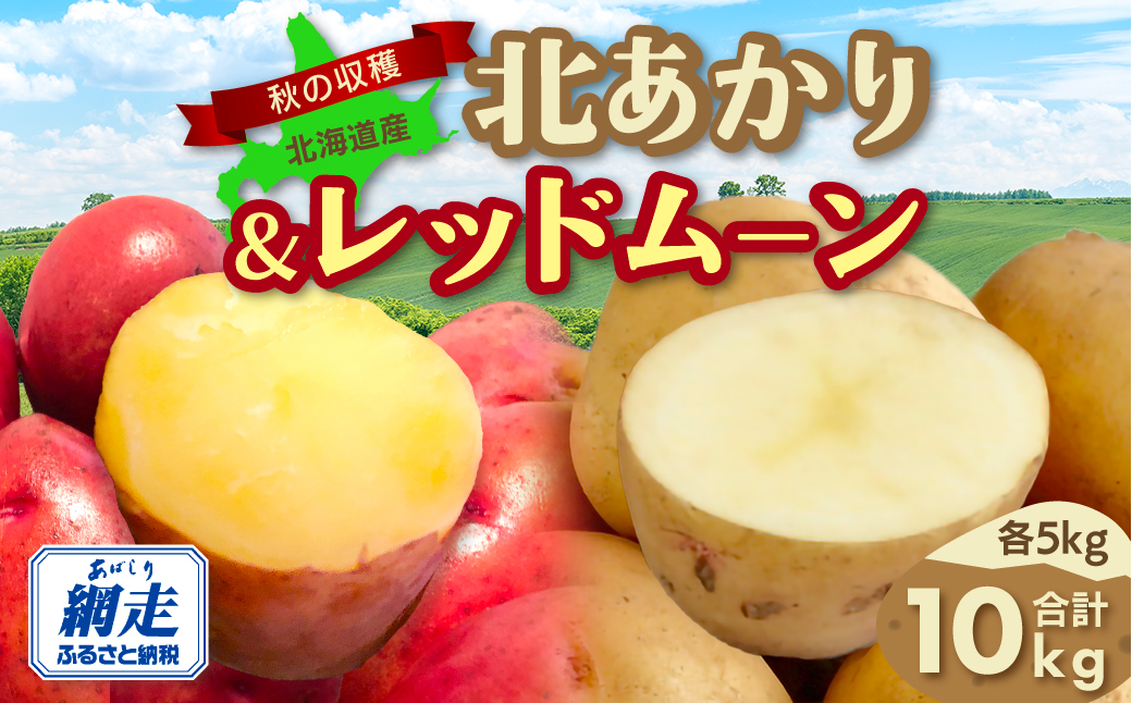 【先行予約】秋の収穫北あかり、レッドムーン合計10kg（2026年9月15日以降発送） ABAO085