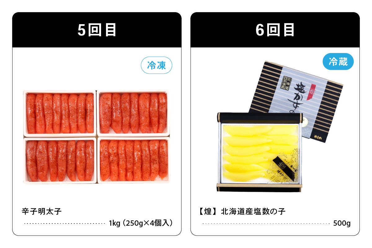 【毎月定期便】やまか 魚卵づくし便 全6回 R001-040　