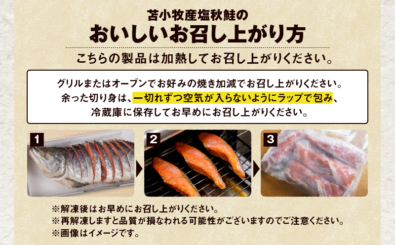 【王子サーモン】塩秋鮭姿切身（半身） 1kg　T041-002