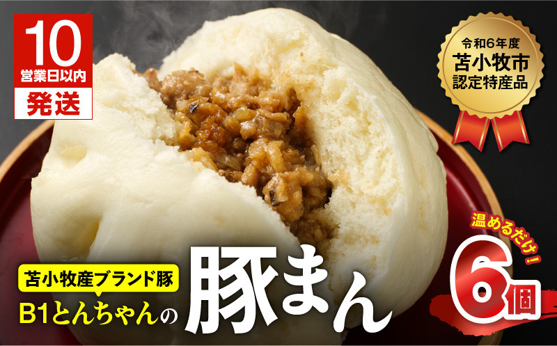 【10営業日以内に発送】B1とんちゃんの豚まん6個入り　T010-001