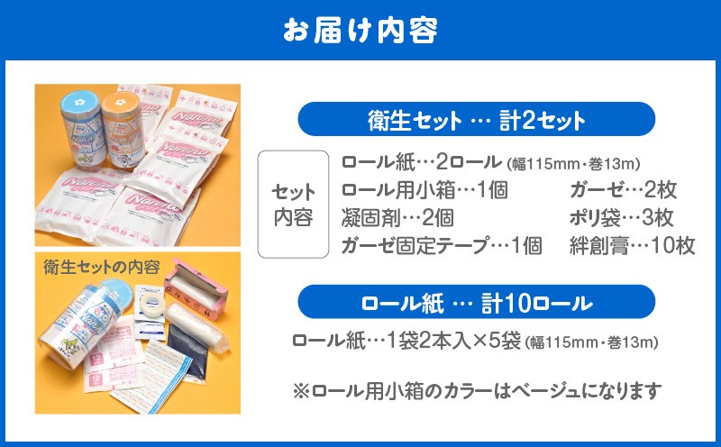 【ノンノ 衛生品セット×2セット】携帯ロールペーパー 簡易防災備蓄品 衛生ミニスタイル　T021-004