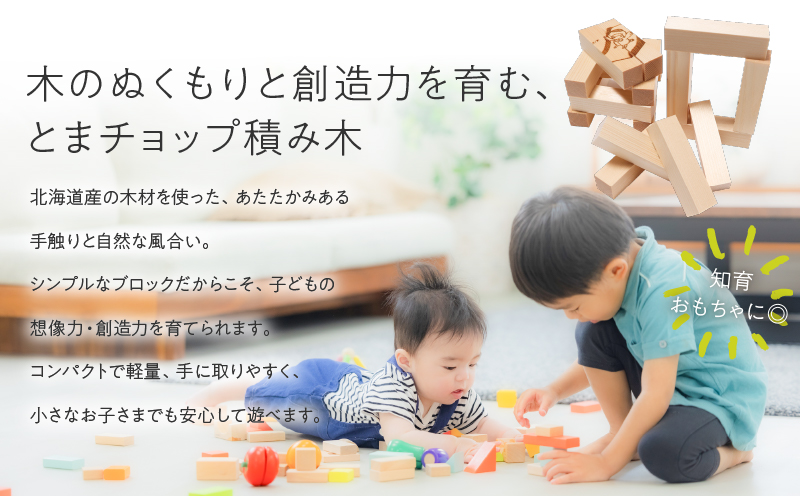 とまチョップ 積み木 1個セット　T033-002-01
