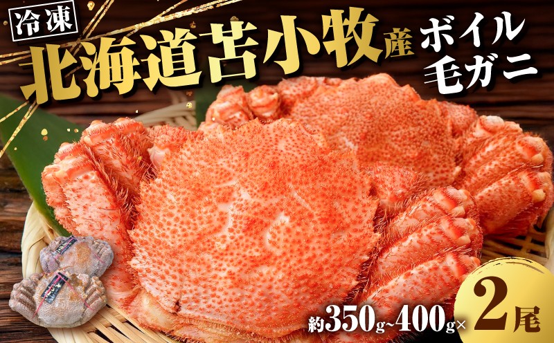 北海道苫小牧産冷凍ボイル毛ガニ（350g〜400g 2尾入）　T020-008