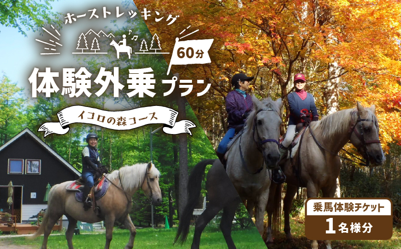 ホーストレッキング 体験外乗プラン 60分 「イコロの森コース」　T014-001