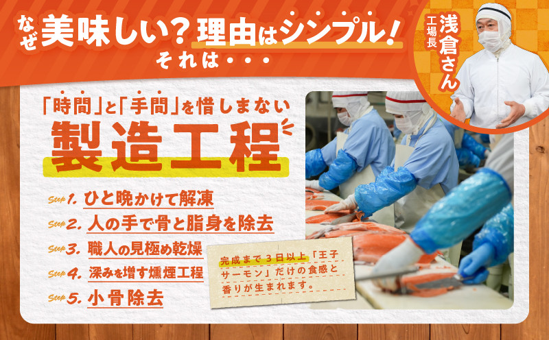 【王子サーモン】小分けで便利！スモークサーモン切落し 200g×3パック（計600g）　T041-004