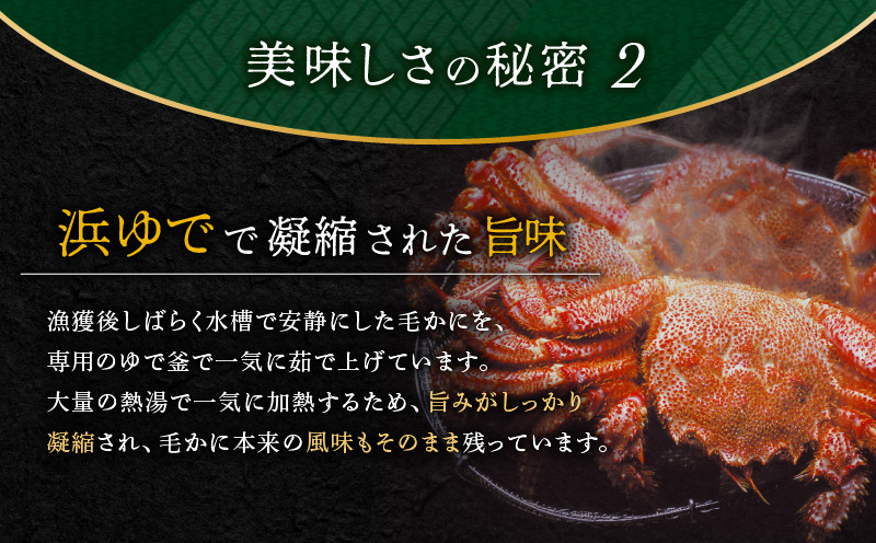 【14営業日以内に発送】【ゆでたて毛かに 約450〜550g×2尾】　T007-001