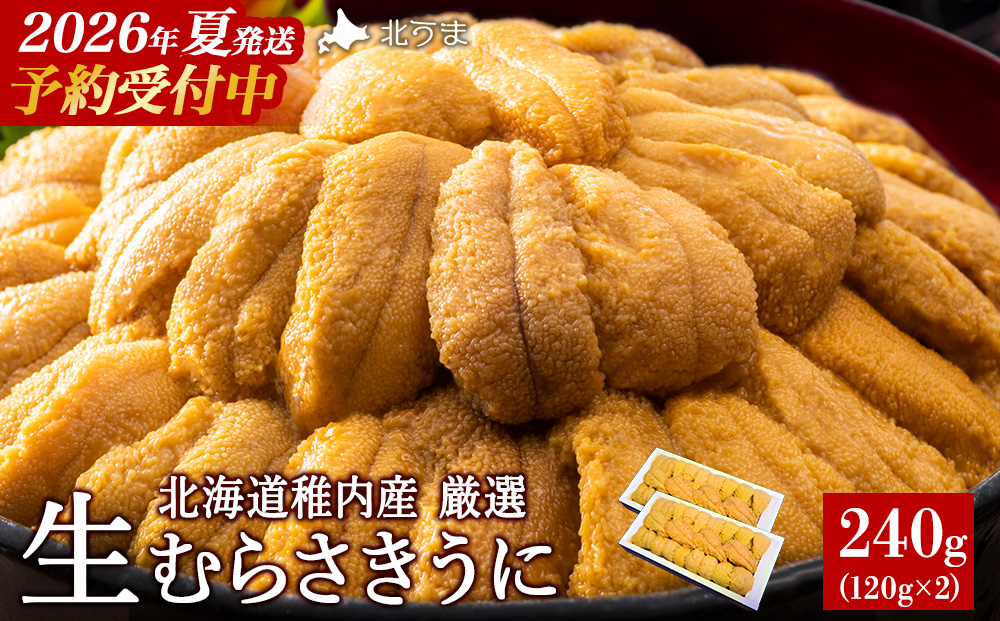 【先行予約】【厳選PREMIUM】美味しいウニは昆布の名産地にあり!生むらさきうに240g