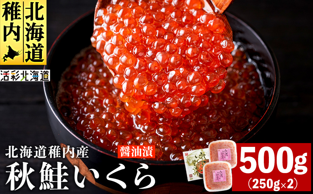 【北海道 稚内産】秋鮭 いくら 醤油漬 500g（イクラ丼 海鮮丼 に!）