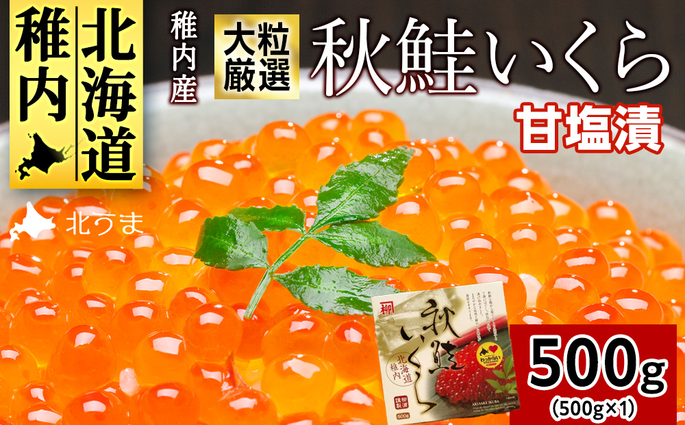 大粒厳選使用　秋鮭いくら 甘塩漬け 500g