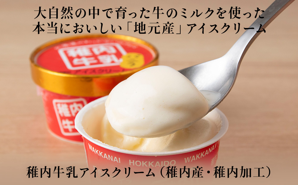 【定期便3ヶ月】稚内牛乳 アイスクリーム バニラ　8個セット（各90ml）