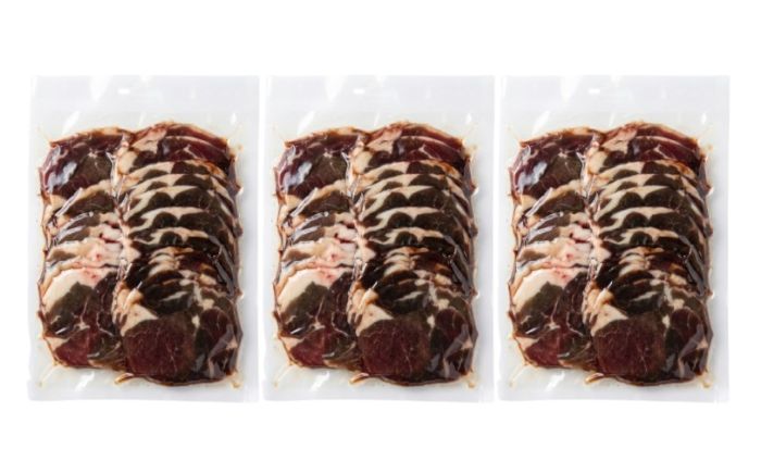 エゾシカ肉 ロールスライス 1.2kg (400g×3パック) | 鹿肉 スライス 薄切り ジビエ 小分け | 株式会社Mt. [BOAX006]