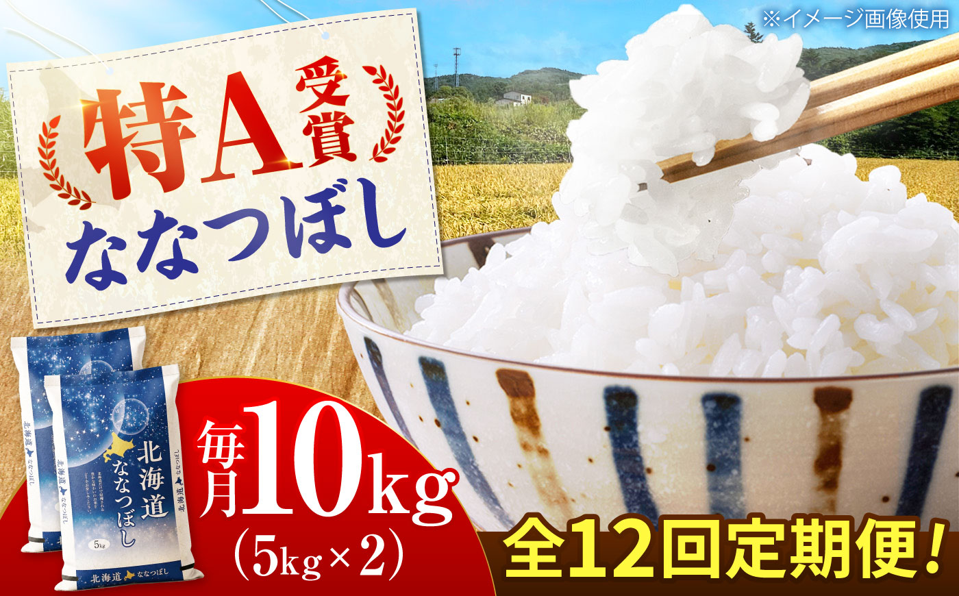 【先行予約】【12回定期便】 令和8年産 北海道産 ななつぼし 10kg （5kg×2袋）| 米 お米 白米 新米 ななつぼし | 株式会社SKFグループ [BOAY039]