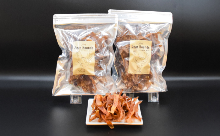 愛犬・愛猫用おやつ 北海道産鶏冠ジャーキー【細切り】 計200g （100g×2個）❘ 無添加 ペットフード ペット用 ジャーキー ドッグフード おやつ とさか トサカ | Dear Hounds [BOAE038]