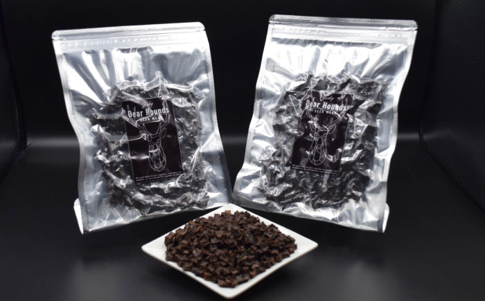 愛犬・愛猫用おやつ 蝦夷鹿 キューブ ジャーキー 計200g（100g×2個）| ペットフード ペット用 ジャーキー ドッグフード おやつ | Dear Hounds [BOAE028]