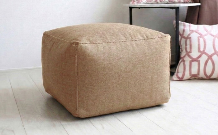 毛布収納 クッションカバー ジャメル（スクエア×コルク） 1枚 | 収納袋 衣替え タオルケット 布団収納 無地 ビーズクッションカバー | 北新有限会社 [BOBZ008]