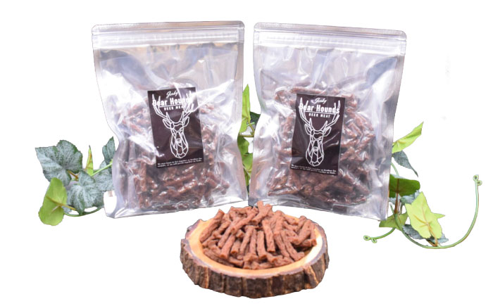 愛犬・愛猫用おやつ 蝦夷鹿 スティック ジャーキー 計400g（200g×2個） | ペットフード ペット用 ジャーキー ドッグフード おやつ | Dear Hounds [BOAE025]