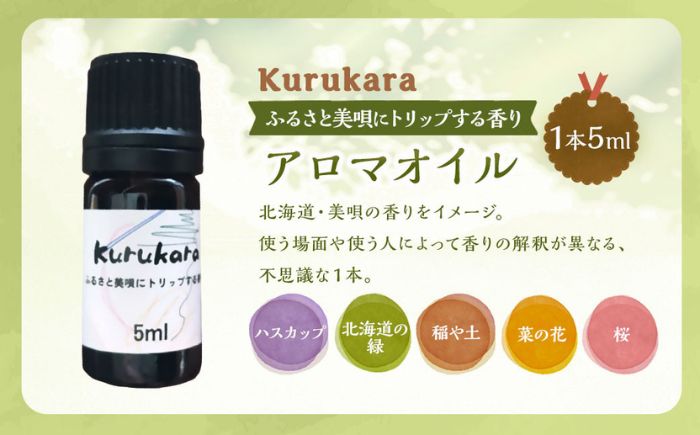 ふるさと美唄にトリップする香り Kurukara ブレンドアロマオイル 1本 | アロマ アロマオイル 香り コスメ リラックス 癒しグッズ | B-tria Spica [BOAC001]