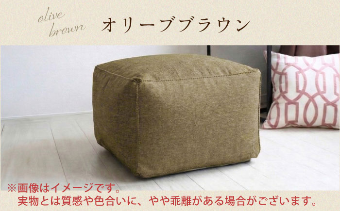 毛布収納 クッションカバー ジャメル（スクエア×オリーブブラウン） 1枚 | 収納袋 衣替え タオルケット 布団収納 無地 ビーズクッションカバー | 北新有限会社 [BOBZ005]