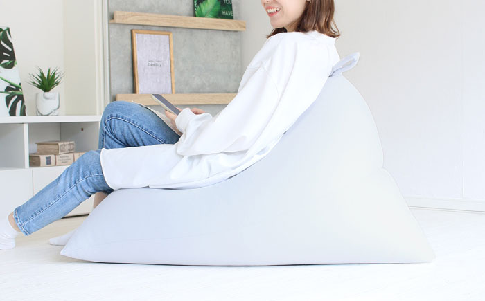 ビーズクッション ポルトBIG グレー | 日本製 補充可 大粒ビーズ ループ付 クッション | 北新有限会社 [BOBZ022]