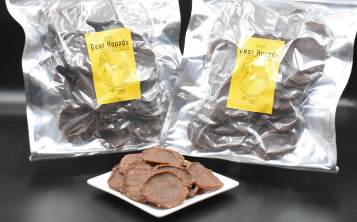 愛犬・愛猫用おやつ 合鴨 コインチップ ジャーキー 計400g（200g×2個）| ペットフード ペット用 ジャーキー ドッグフード おやつ | Dear Hounds [BOAE026]