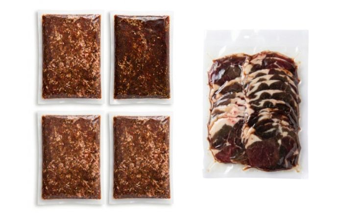 エゾシカ肉 ロールスライス ミンチ肉 セット 計1.4kg | 鹿肉 薄切り ジビエ 小分け ミンチ | 株式会社Mt. [BOAX005]