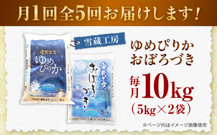 【5回定期便】雪蔵工房 ゆめぴりか おぼろづき 計10kg（5kg×2袋） | 精米 お米 米 北海道 北海道米 | JAびばい [BOAF025]