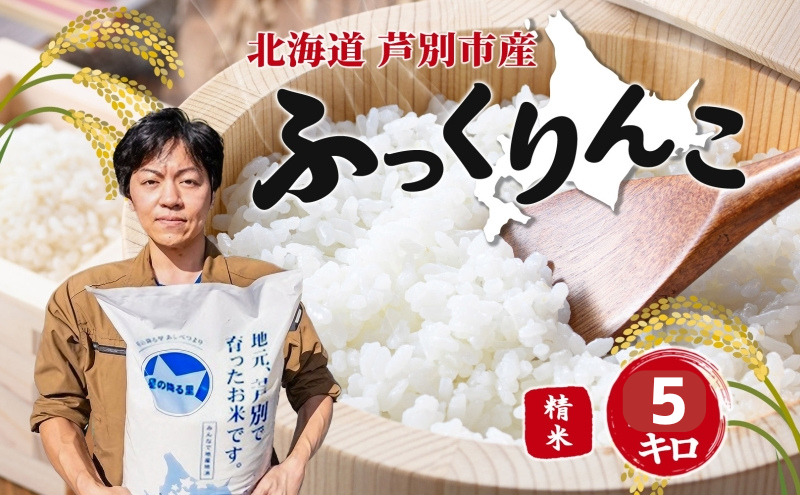 米 令和7年 ふっくりんこ 5kg 北海道米 白米 精米 お米 おこめ こめ ご飯 ごはん 単一原料米 ブランド米 特A米 特A 令和7年産 北海道 芦別市 芦別応援米