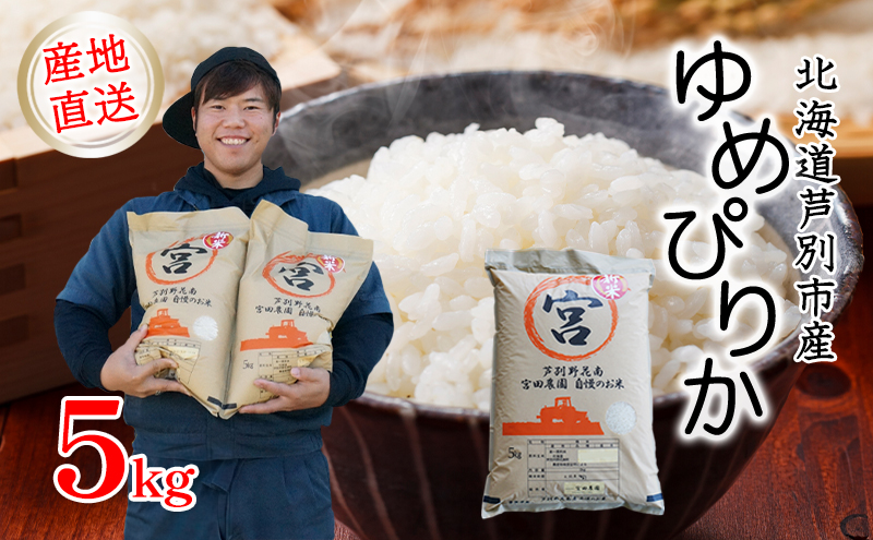 米 令和7年産 ゆめぴりか 5kg 宮田農園 北海道  お米 5キロ ご飯 白米 精米 北海道米 産地直送 送料無料 芦別市 こめ おこめ コメ ごはん 2025年 2025 令和7年 芦別応援米