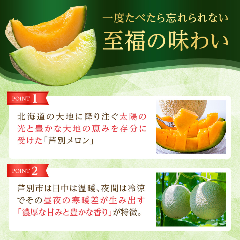 メロン 赤肉 青肉 2玉 食べ比べ セット 詰め合わせ 芦別メロン 計2.8kg以上 北海道 芦別市 アールスメロン 果物 果物類 フルーツ デザート 高級 至福 濃厚 甘い 豊かな香り 食べ方ガイド