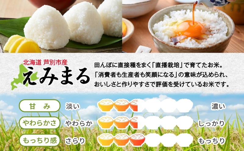 米 令和7年産 ゆめぴりか えみまる 10kg 各5kg 北海道米 白米 精米 お米 おこめ こめ ご飯 ごはん 単一原料米 ブランド米 農家直送 北海道 芦別市 芦別応援米
