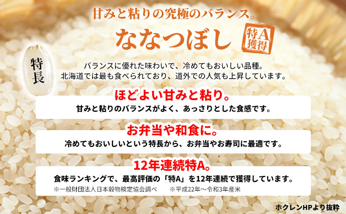 北海道赤平産 ななつぼし 10kg (5kg×2袋) 【6回お届け】 精米 米 北海道 定期便