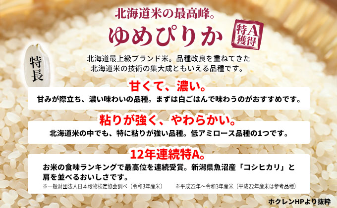 北海道赤平産 ゆめぴりか 20kg (5kg×4袋) 特別栽培米 【1ヵ月おきに5回お届け】 米 北海道 定期便