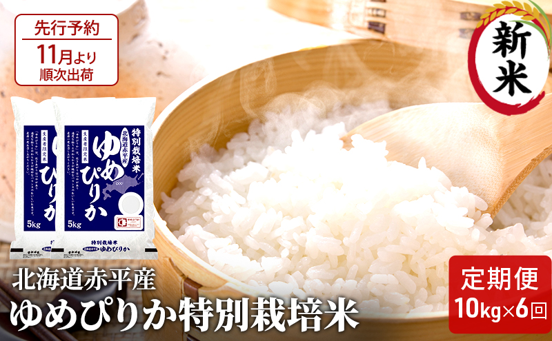 北海道赤平産 ゆめぴりか 10kg (5kg×2袋) 特別栽培米 【6回お届け】 米 北海道 定期便