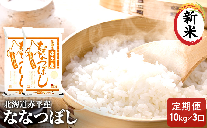 【先行予約2024年産米・11月より順次出荷】北海道赤平産 ななつぼし 10kg (5kg×2袋) 【3回お届け】 精米 米 北海道 定期便