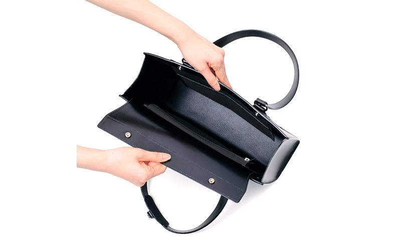 スリム トートバッグ ブラスコット 黒 革 革製品 レザー 牛革 ギフト プレゼント おしゃれ シンプル ファッション かばん カバン 鞄 北海道 赤平 いたがき