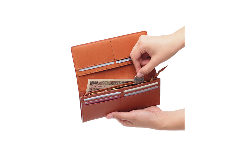 長財布 スリム キャメル 財布 さいふ 革 革製品 レザー 牛革 ギフト プレゼント おしゃれ ロング ウォレット シンプル ファッション 北海道 赤平 いたがき