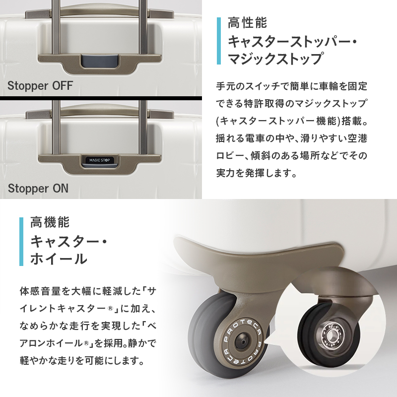 PROTeCA 360G4 02423(04ミッドナイトグリーン) 71L  プロテカ  スーツケース 日本製 360度ファスナー開閉 5-7日の旅行におすすめ