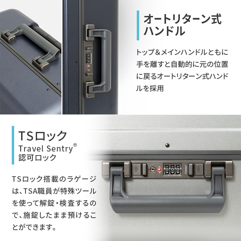 ICICLE フレームスーツケース Large_No.5804477 03(ネイビー)　旅 旅行 キャリー スーツケース かばん バッグ 国産 日本製 機内持ち込み 出張 大型サイズ 北海道 赤平市