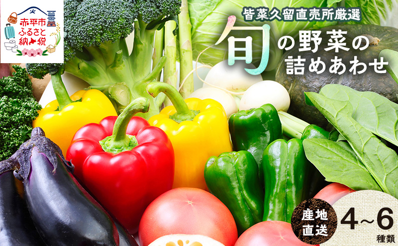 皆菜久留直売所厳選　旬の野菜の詰めあわせ［4～6種類］※8月下旬より順次出荷 産地直送 旬 野菜 セット 詰合せ イモ じゃがいも