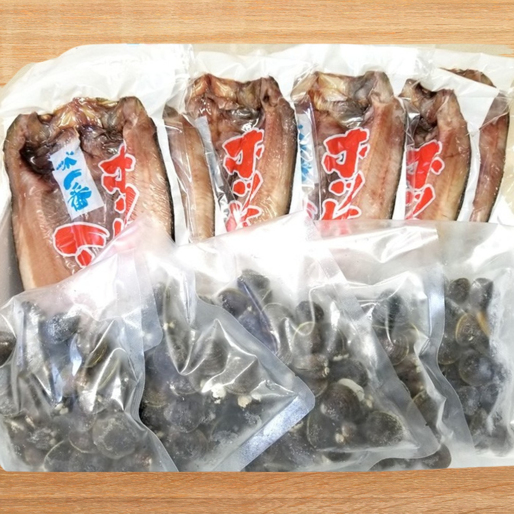 23-40 真ほっけ一夜干し6枚と砂出ししじみ1.25kgセット