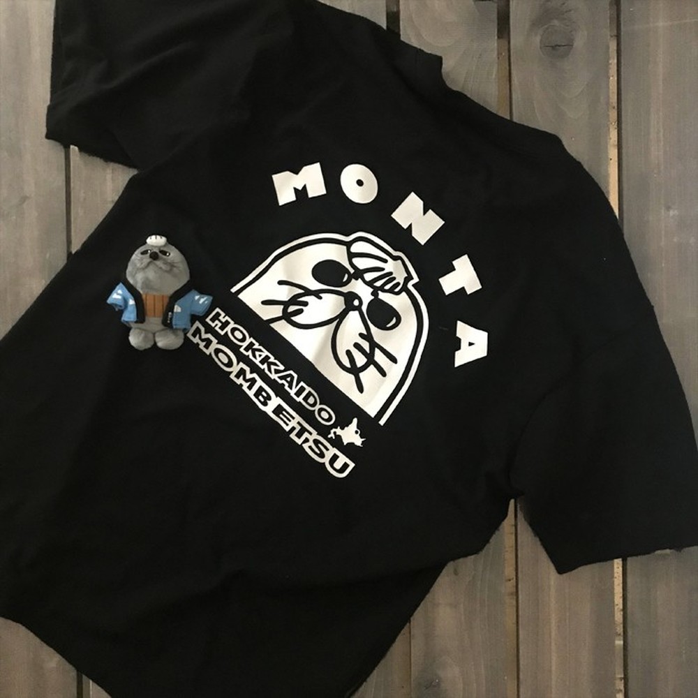 17-69 ゆるキャラ紋太グッズ(Tシャツ[ブラックXL]、ぬいぐるみ小)